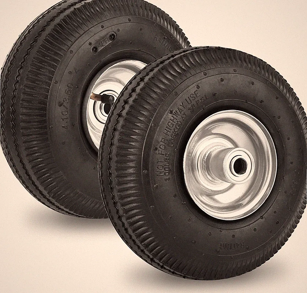 10 Inch Pneumatic Wheel 4.10/3.50-4 Tire, 10" Pneumatic Wheels with 5/8" Bearing