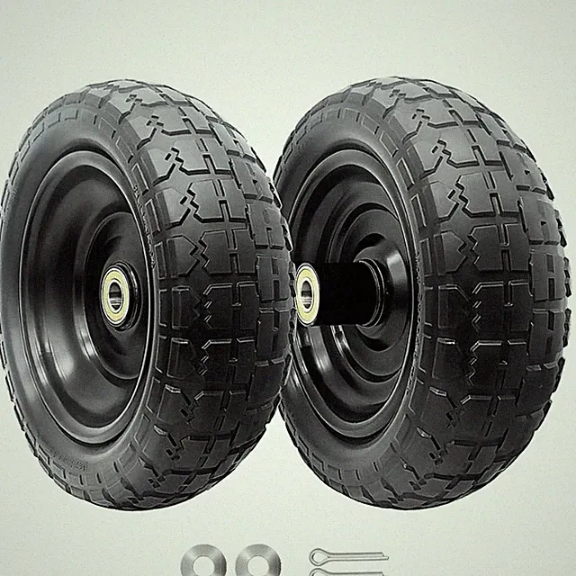 10-Inch Solid Replacement Tire and Wheel 4.10/3.50-4" - Flat 10 inches, Black