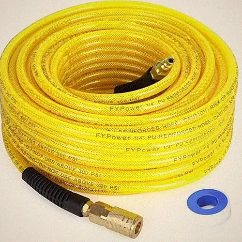 Air Compressor Hose 1/4 Inch x 100 Feet Reinforced Polyurethane (PU) Air 100 FT